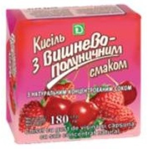 Кисель с вишнево-клубничным вкусом с яблочным концентрированным соком, 180г