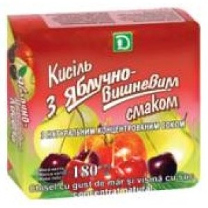 Кисель с яблочно-вишневым вкусом с яблочным концентрированным соком, 180г