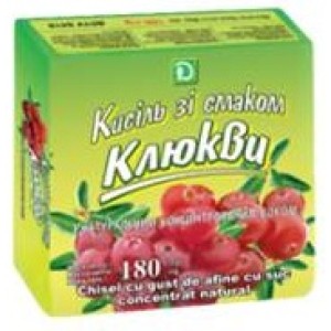 Кисель со вкусом клюквы с яблочным концентрированным соком, 180г