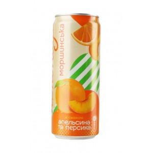 Лимонад со вкусом апельсина и персика Моршинская 0,33л. жб