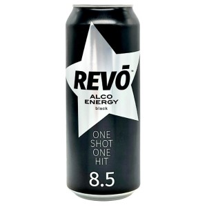 REVO "Alko Energy BLACK" СЛАБОАЛКОГОЛЬНЫЙ ЭНЕРГЕТИЧЕСКИЙ 8.5% 0.5 л 24 шт в уп