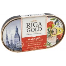 Филе скумбрии атлантической в томатном соусе Riga Gold,  190г