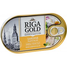 Филе сардины атлантической в масле Riga Gold, 190г (RG45010)