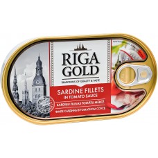Филе сардины атлантической в томатном соусе Riga Gold, 190г (RG45009)