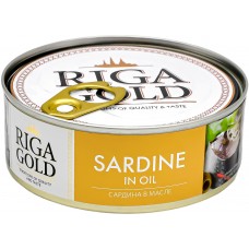Сардина атлантическая в масле Riga Gold, 240г (RG45003)